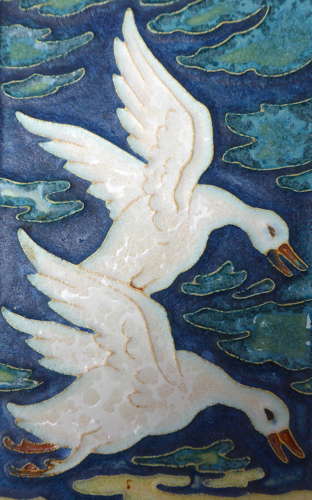 Royal Delft Flying Goose Plaque
