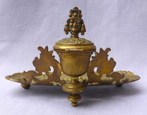 1920s Oriental Dragon Brass Desk Stand