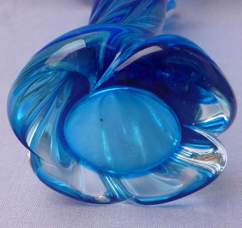 Turquoise Twisted Glass Splash Vase