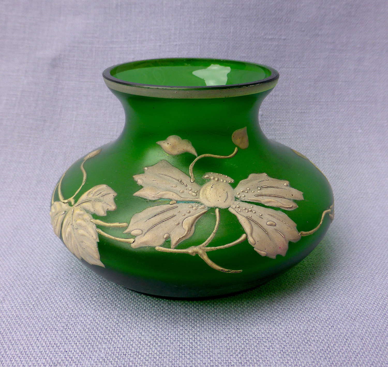 Art Nouveau Bohemian Satin Glass Vase