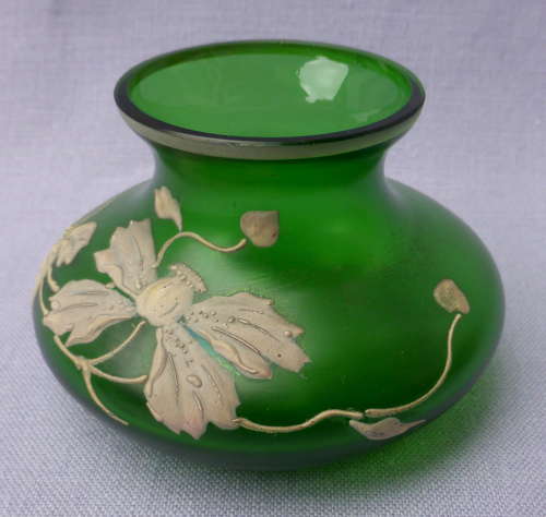 Art Nouveau Bohemian Satin Glass Vase