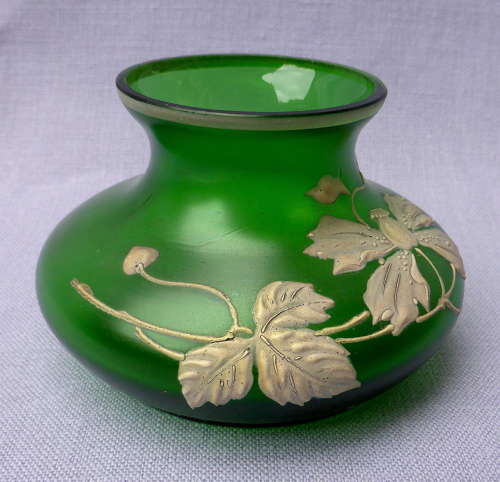 Art Nouveau Bohemian Satin Glass Vase