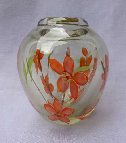 Mid 20th century cased glass vase