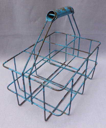 Vintage French Wire Bottle Carrier