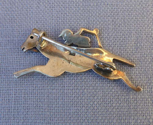 Silver Horse & Jockey Brooch