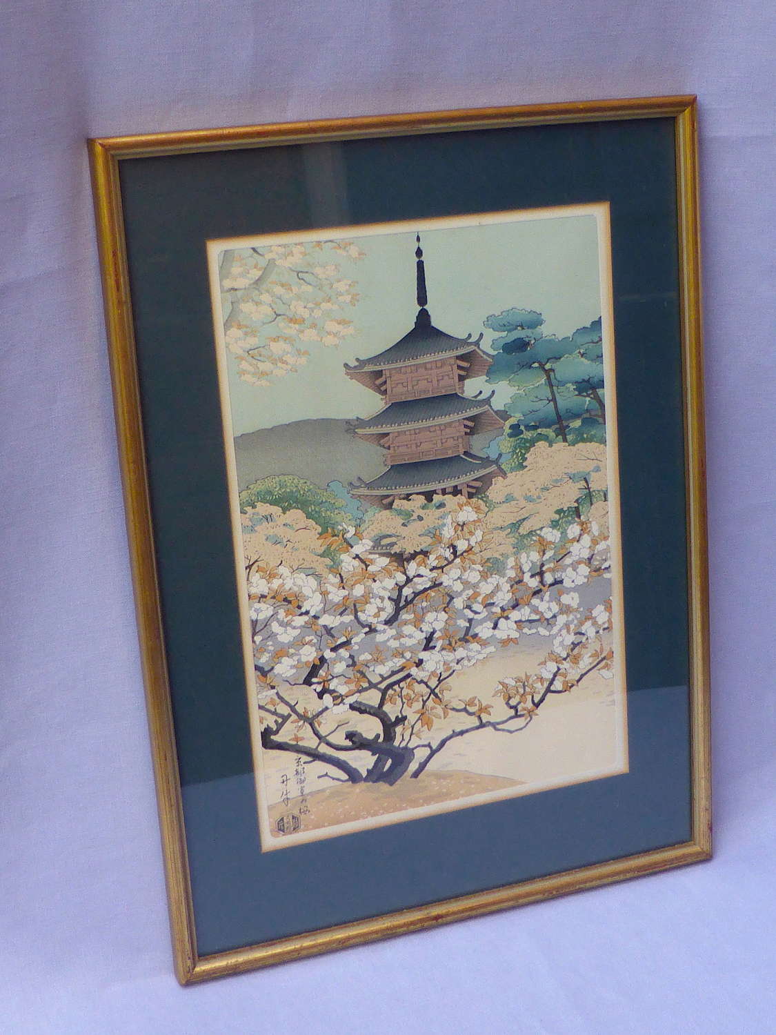 Framed Japanese Woodblock Print by Benji Asada