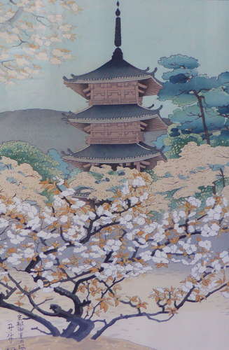 Framed Japanese Woodblock Print by Benji Asada