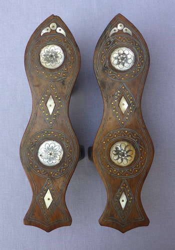 Pair of 19thC Mother of Pearl Inlaid Stilt Shoes