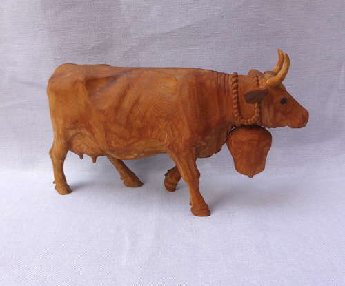 Carved Wooden Alpine Cow