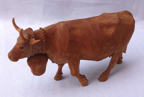 Carved Wooden Alpine Cow