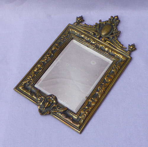 French Brass Baroque Style Mirror