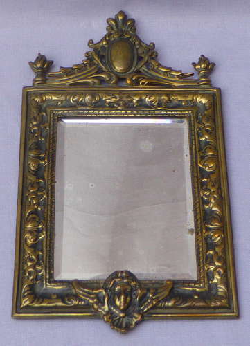 French Brass Baroque Style Mirror