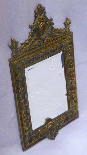 French Brass Baroque Style Mirror