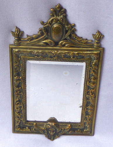 French Brass Baroque Style Mirror