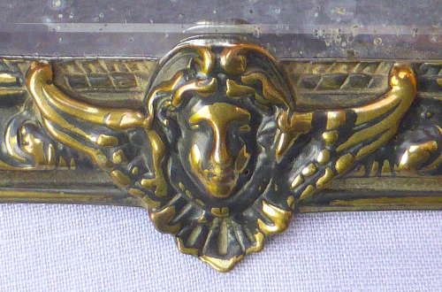 French Brass Baroque Style Mirror