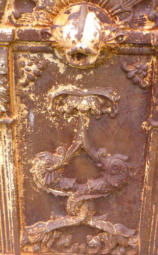 Victorian Cast Iron Dolphin Wall Fountain