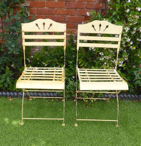 Pair of French Metal Bistro Chairs