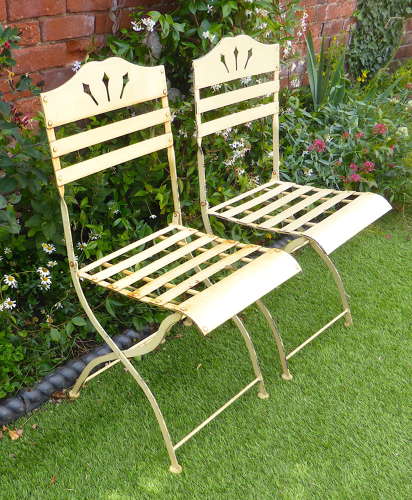 Pair of French Metal Bistro Chairs