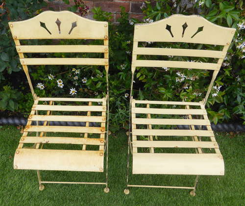 Pair of French Metal Bistro Chairs