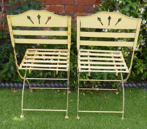 Pair of French Metal Bistro Chairs
