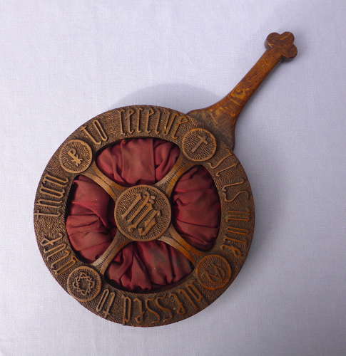 Arts & Crafts Carved Oak Church Offertory Bag