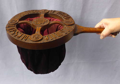 Arts & Crafts Carved Oak Church Offertory Bag