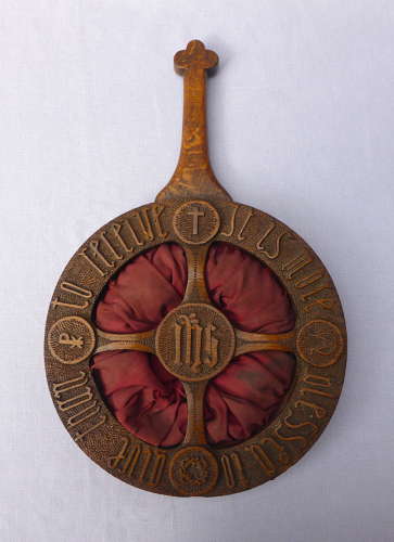 Arts & Crafts Carved Oak Church Offertory Bag
