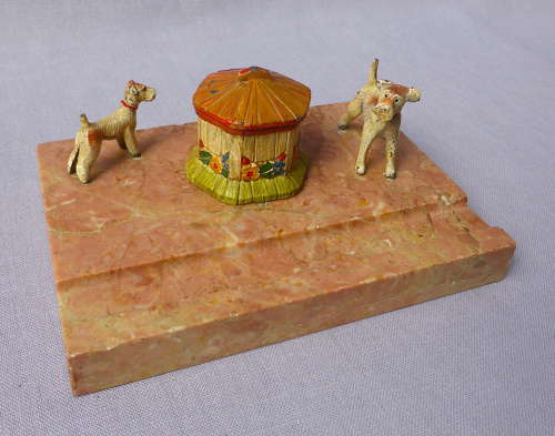 Cold-Painted Wire Haired Fox Terrier Ink Stand