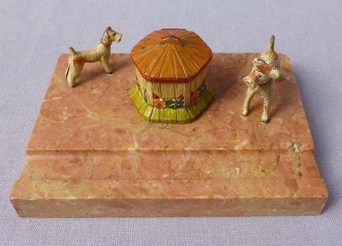 Cold-Painted Wire Haired Fox Terrier Ink Stand