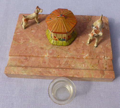 Cold-Painted Wire Haired Fox Terrier Ink Stand