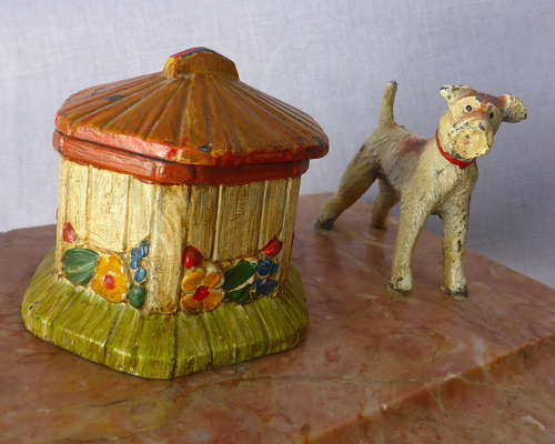 Cold-Painted Wire Haired Fox Terrier Ink Stand
