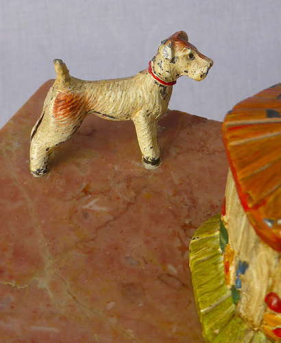 Cold-Painted Wire Haired Fox Terrier Ink Stand