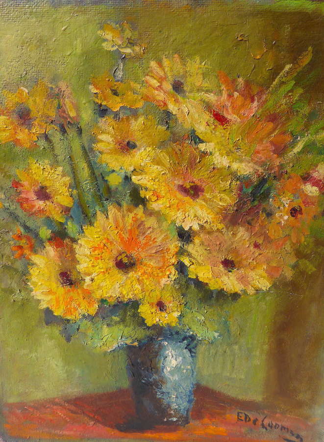 Oil on Board Floral Painting