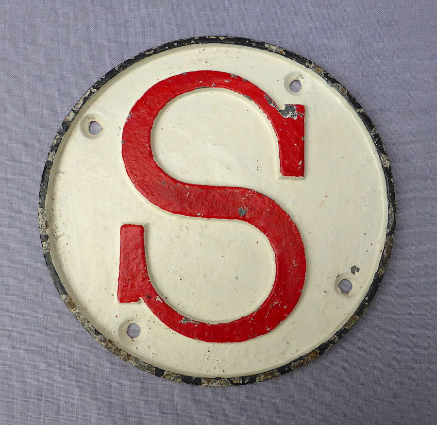 Salvaged Industrial Cast Metal Letter S Sign