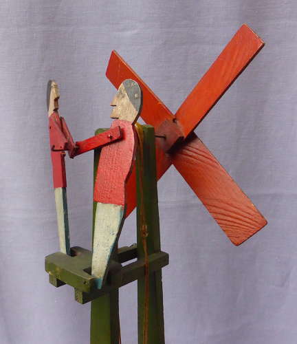 Wooden Folk Art Windmill Automaton