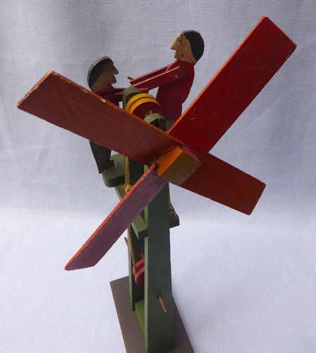 Wooden Folk Art Windmill Automaton