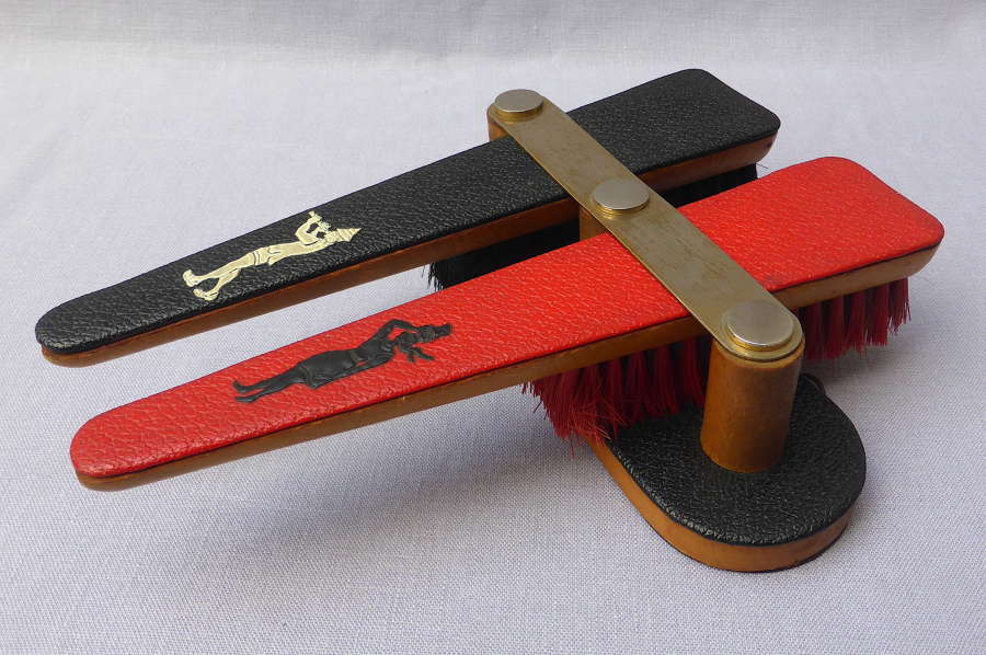 Kitsch Pair of Unusual Clothes Brushes