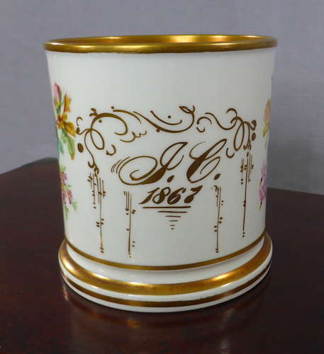 Handpainted 19th Century Floral Cider Mug