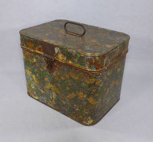 Small Paper-Covered Tin Trunk