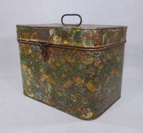 Small Paper-Covered Tin Trunk