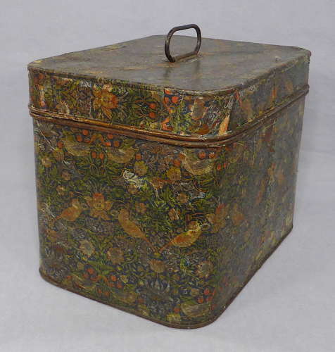 Small Paper-Covered Tin Trunk