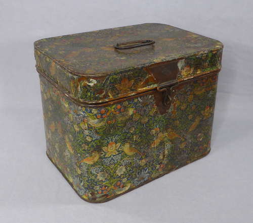 Small Paper-Covered Tin Trunk