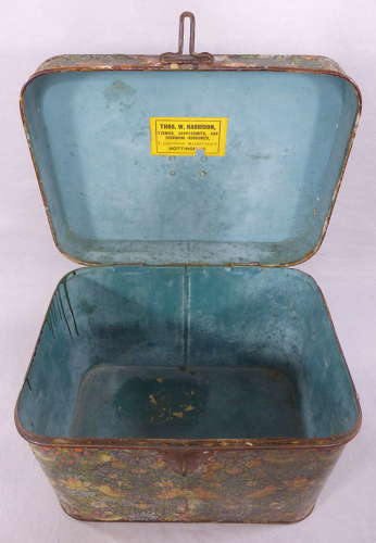 Small Paper-Covered Tin Trunk
