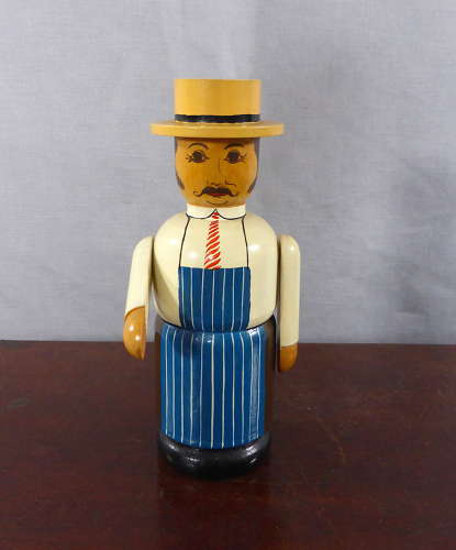 Five Handmade Wooden Stump Dolls