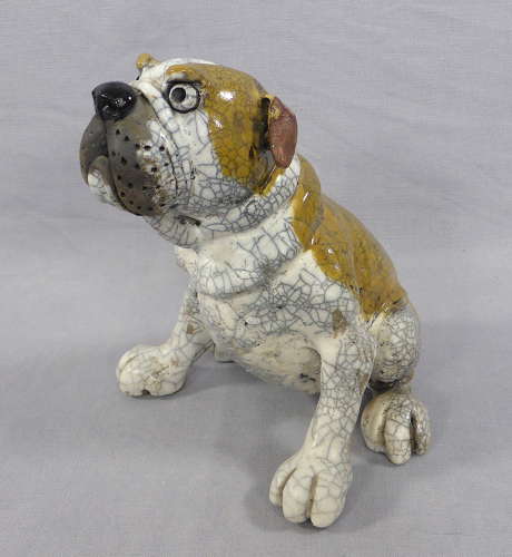 Raku Pottery Bulldog by Phil Hayes
