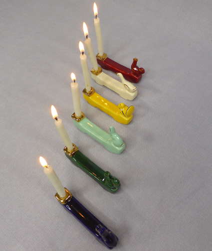 Unusual Knife Rest Candle Holders