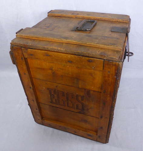 Large wooden egg crate