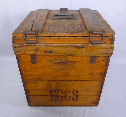 Large wooden egg crate