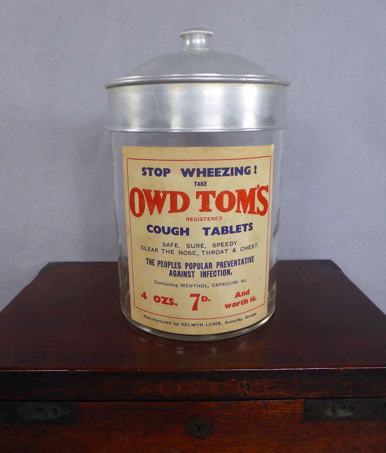 Owd Tom's cough tablets jar