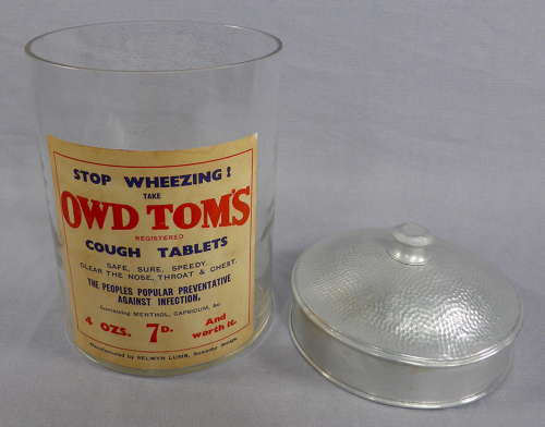 Owd Tom's cough tablets jar